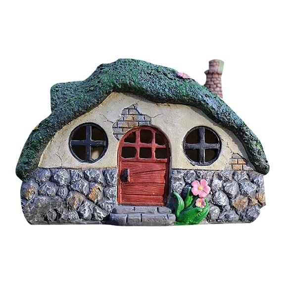 Transparent House Garden Night Light, Resin Solar Powered Outdoor Garden Light, Decorative Villa Ornament For Yard, Patio, Pathway, Landscape Lighting