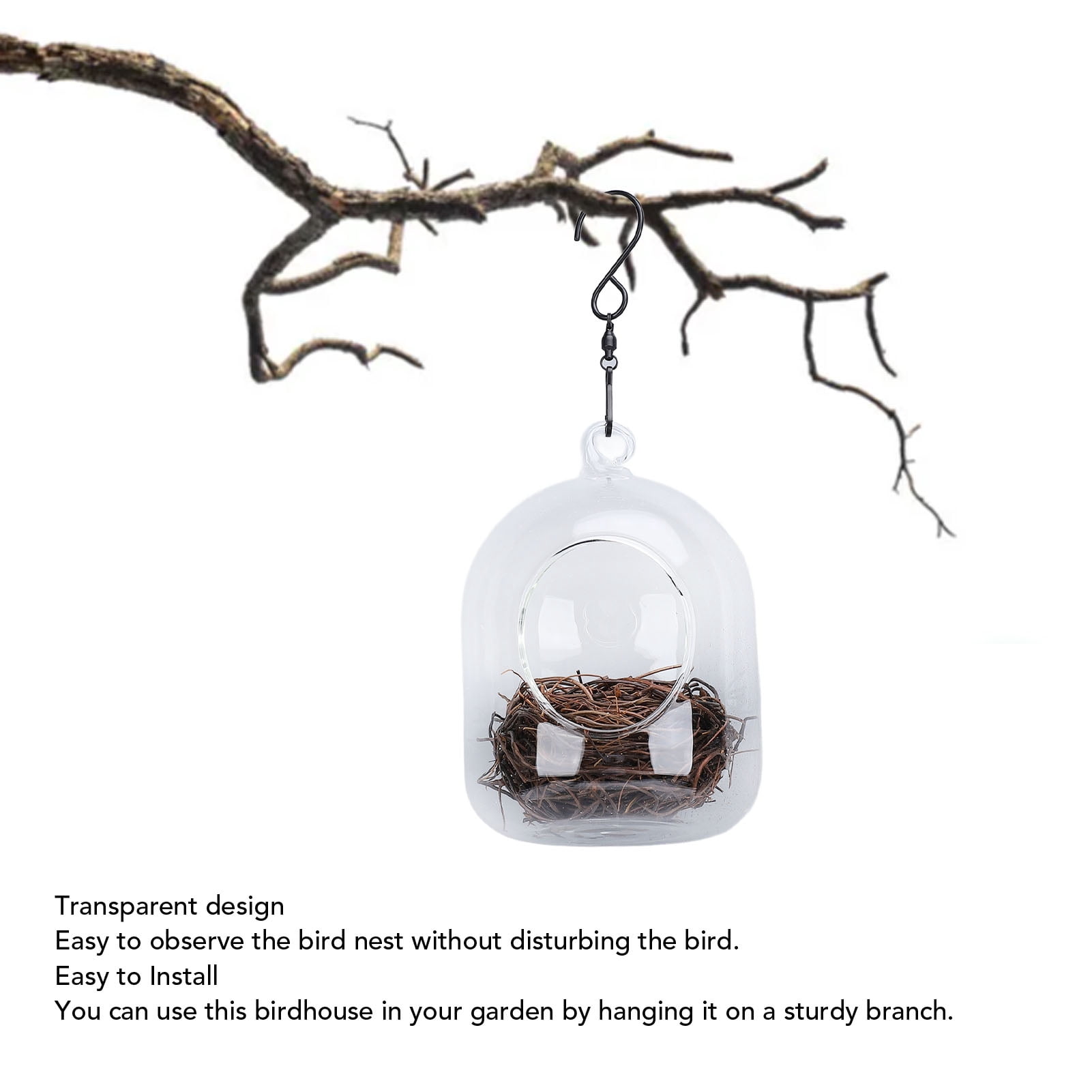Transparent Hummingbird House With Hook, Weatherproof Garden Patio Bird ...