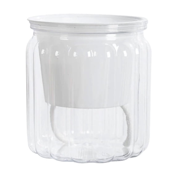 Transparent Hydroponic Plastic Flower Pot, Small Desktop Potted Container, Indoor Decor Pot for Living Room Green Plant Cultivation