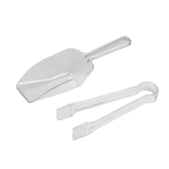 Transparent Ice Scoop Set with 6 Ice Shovels + 6 Ice Tongs, Food Contact Safe & Sturdy for Party, Home Bar, Kitchen, Ice Bucket Use - Clear Design for Easy Visibility, Ideal for Serving Ice, Fruits,