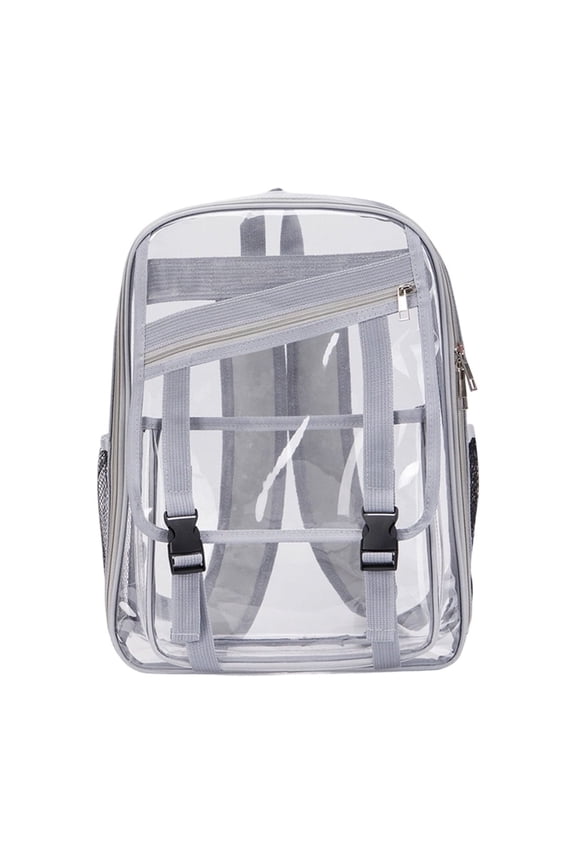 Transparent Jelly Backpack, Lightweight PVC Cartoon Backpack for Men and Women Casual Travel and Daily Use, Gray