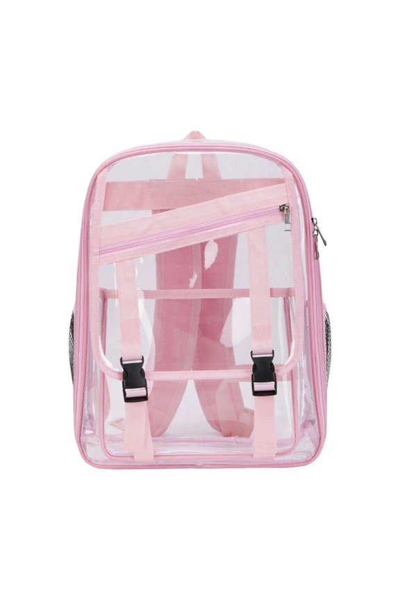 Transparent Jelly Backpack for Men and Women - Lightweight PVC Cartoon Backpack, Large Capacity, Multiple Pockets, Waterproof, Easy to Clean for , Travel, and Daily Use Pink