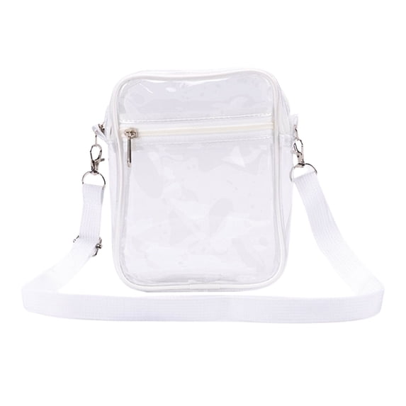 Transparent Jelly Backpack, Single Shoulder PVC Clear Bag for Sports Travel Gym - Portable Stadium Approved Clear Wallet with PVC Buckle Handle (White)