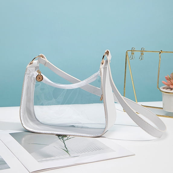 Transparent Jelly Shoulder Bag for Women Waterproof Crossbody Storage Tote for Daily Concert Sports Travel Dorm Office Gym