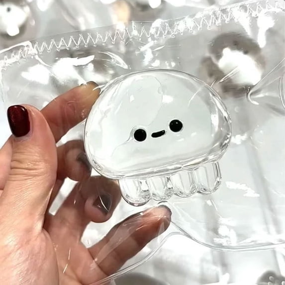 Transparent Jellyfish Toy, Slow-Rise Stress Relief Fidget, Soft Sensory Play, Portable Anxiety Reducer, Fun Desk Gadget for Kids & Adults