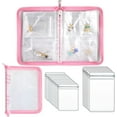 thumbnail image 1 of Transparent Jewelry Storage Bag Plastic Jewelry Zipper Bag Travel Storage Organizer Portable Pocket Folding Travel Album Zipper Bag for Earrings, Bracelets, Rings, Brooches (Pink), 1 of 7