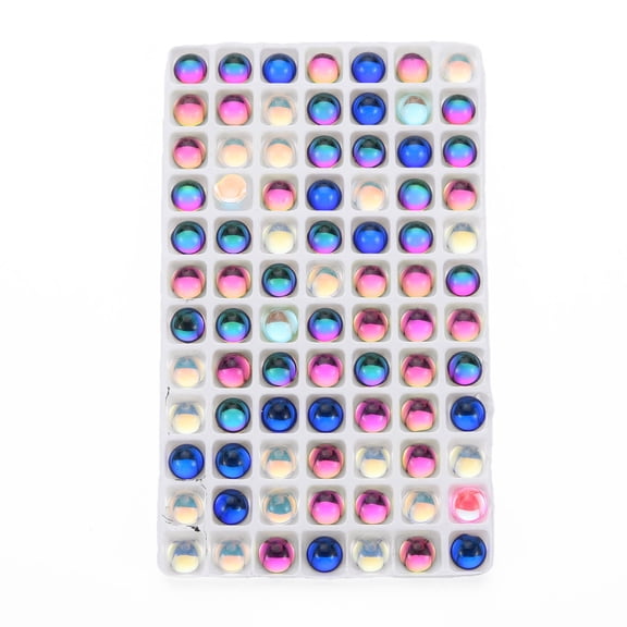 Transparent K9 Glass Cabochons Flat Back Half Round/Dome Mixed Color 8x4.5mm about 84pcs/bag