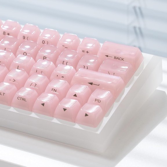 Transparent Keycaps, PC MDA Profile, 115 Custom Set for Cherry MX Mechanical Gaming Keyboards, RGB Compatible ( Side Printed)