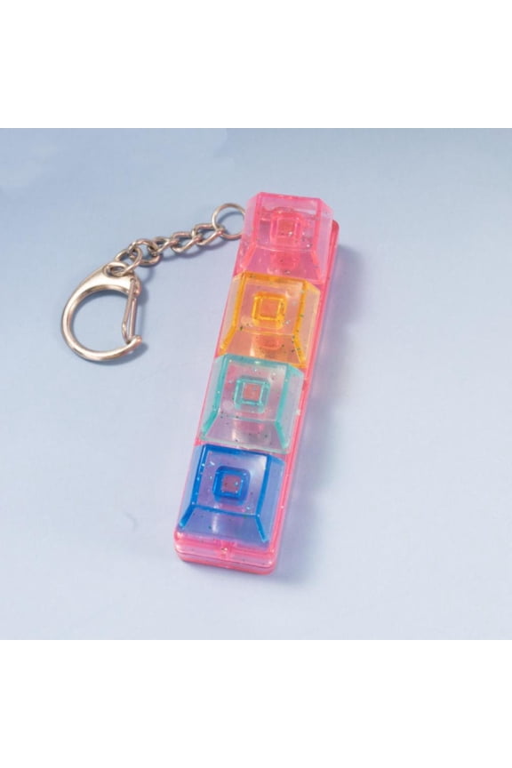 Transparent Keys Keyboard Keychain Stress-Relief Toys Clicking Fingertip Toy Button Keycap Keyring Birthday Gifts for Friends
