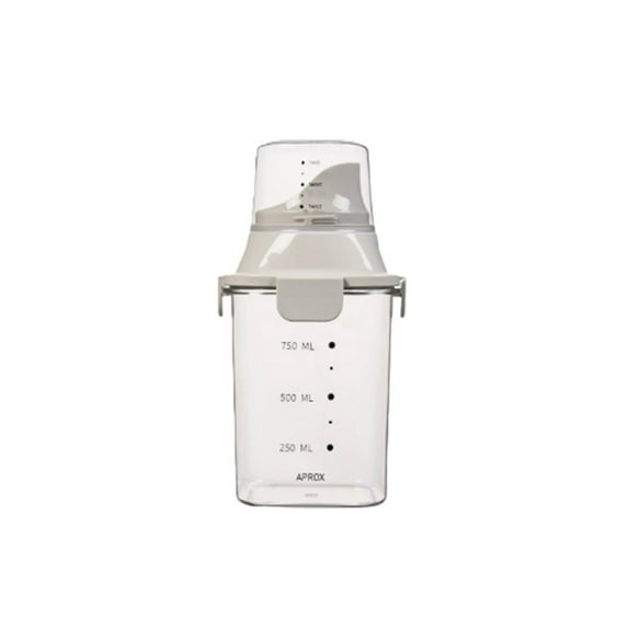 Transparent Kitchen Storage Container with Measuring Cup – Sealed Dry Food Organizer with Capacity Markings, Easy Access Top Compartments, and Fresh Keeping Lid for Efficient Pantry Organization