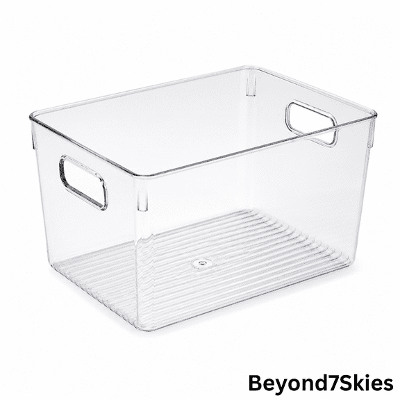 Transparent Kitchen Storage Container, Multi-Functional Rectangular Food Organizer Box for Pantry, Bathroom Toiletries & Home Storage