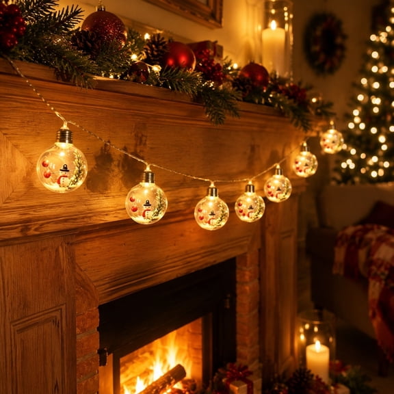 Transparent LED String Lights With Berry Inside, Christmas Mini Bulb Lights, Indoor Bedroom Window Mantel Hanging Decorative Light, 78.74 Inch Flexible Plastic Warm White Ambient String Lights
