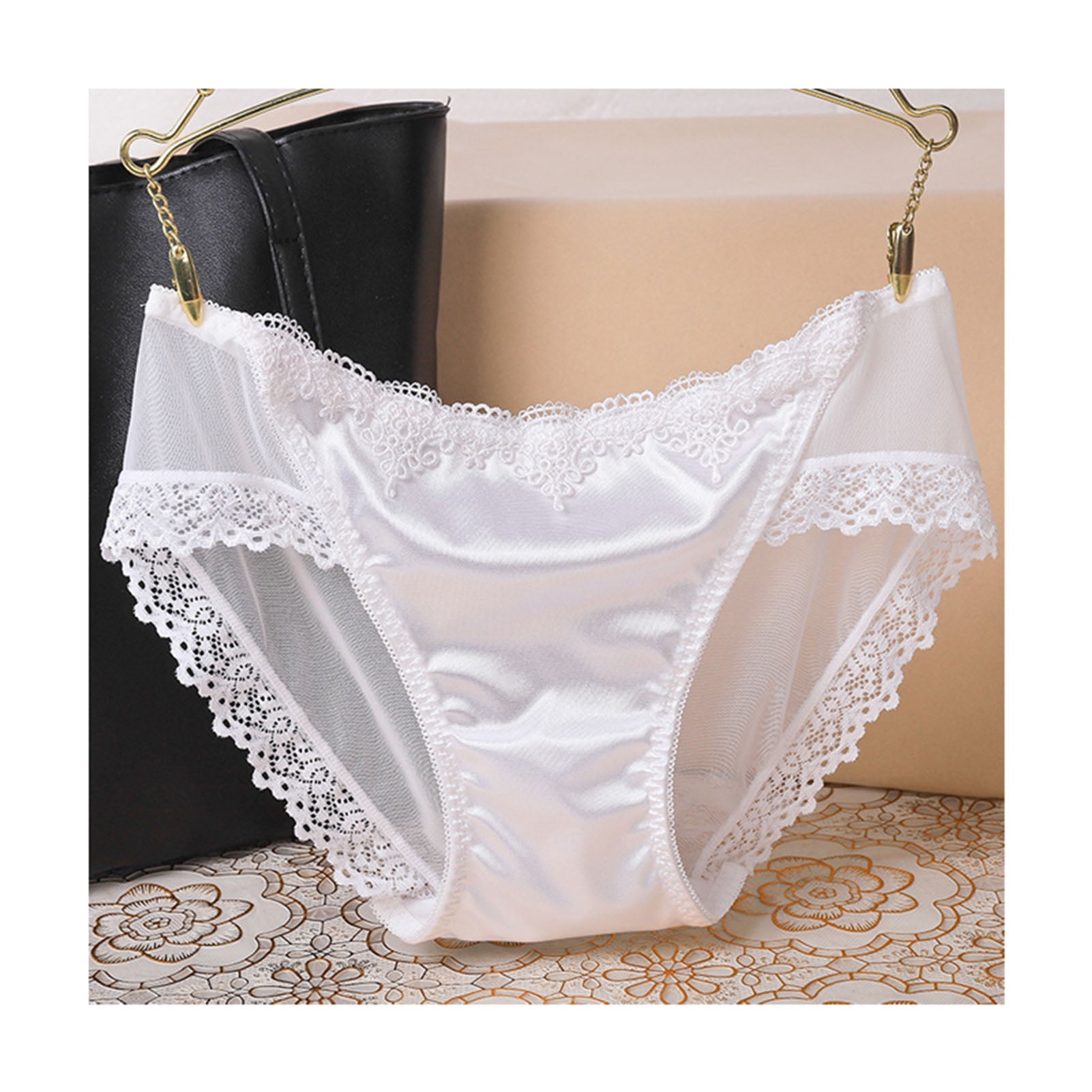 GENEMA Womens Lolita Kawaii 2pcs Bra Panty Set Cute Bear Fluffy Faux Fur  Underwire Underwear Plush Ball Bow Anime Lingerie 