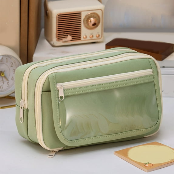 Transparent Large Capacity Pencil Case Organizer | 9-Layer Multi-Function Marker Pen Storage Bag | PVC Waterproof Makeup Pouch | Zipper Closure | 21.5x12.5x8.5cm | Travel Accessory