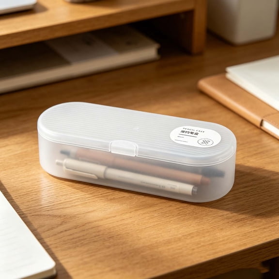 Transparent Large Capacity Stationery Organizer, Clear Plastic Pencil Box for Office Supplies and Art Storage, Sturdy Desktop Storage Container, SouMaox