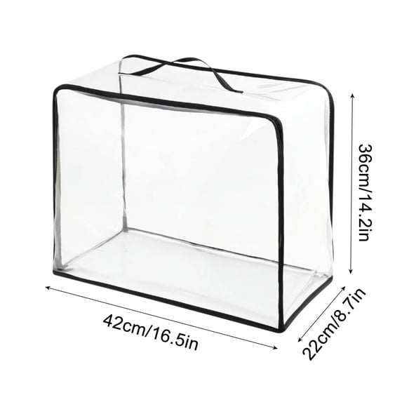 Transparent Large Capacity Storage Bag with Handles, Clear Foldable Clothes Organizer for Moving, Travel, Dorm Packing and Closet Storage
