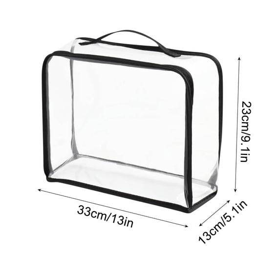 Transparent Large Capacity Storage Bag with Handles, Clear Foldable Clothes Organizer for Moving, Travel, Dorm Packing and Closet Storage