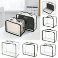 thumbnail image 1 of Transparent Large Capacity Storage Bag with Handles, Clear Foldable Clothes Organizer for Moving, Travel, Dorm Packing and Closet Storage, 1 of 4