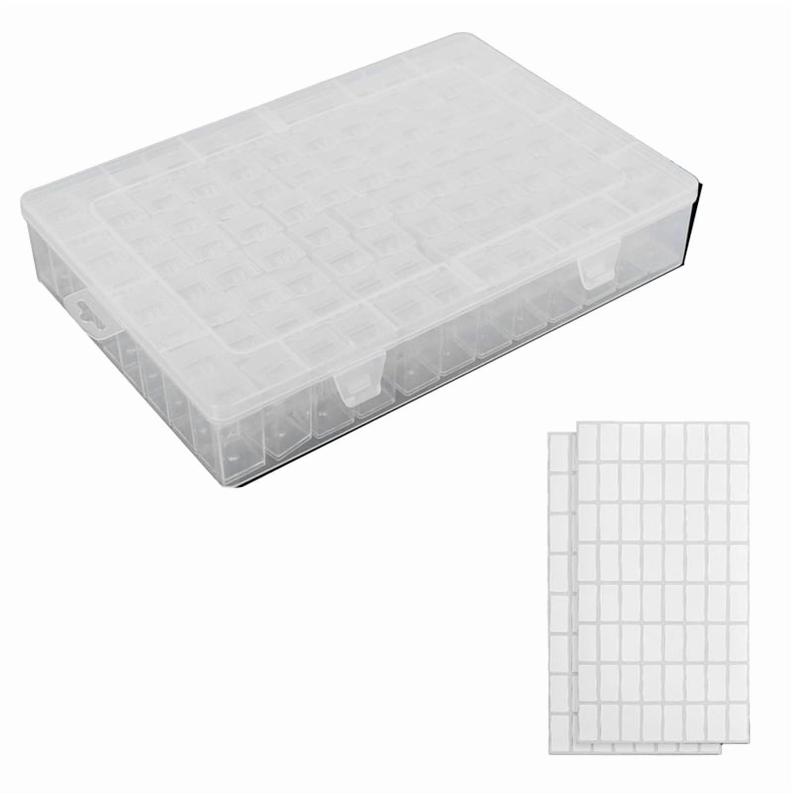 Transparent Large Capacity Storage Containers,96 Grid Craft Organizers and Storage, Suitable for Nail Art,Necklaces,Bead