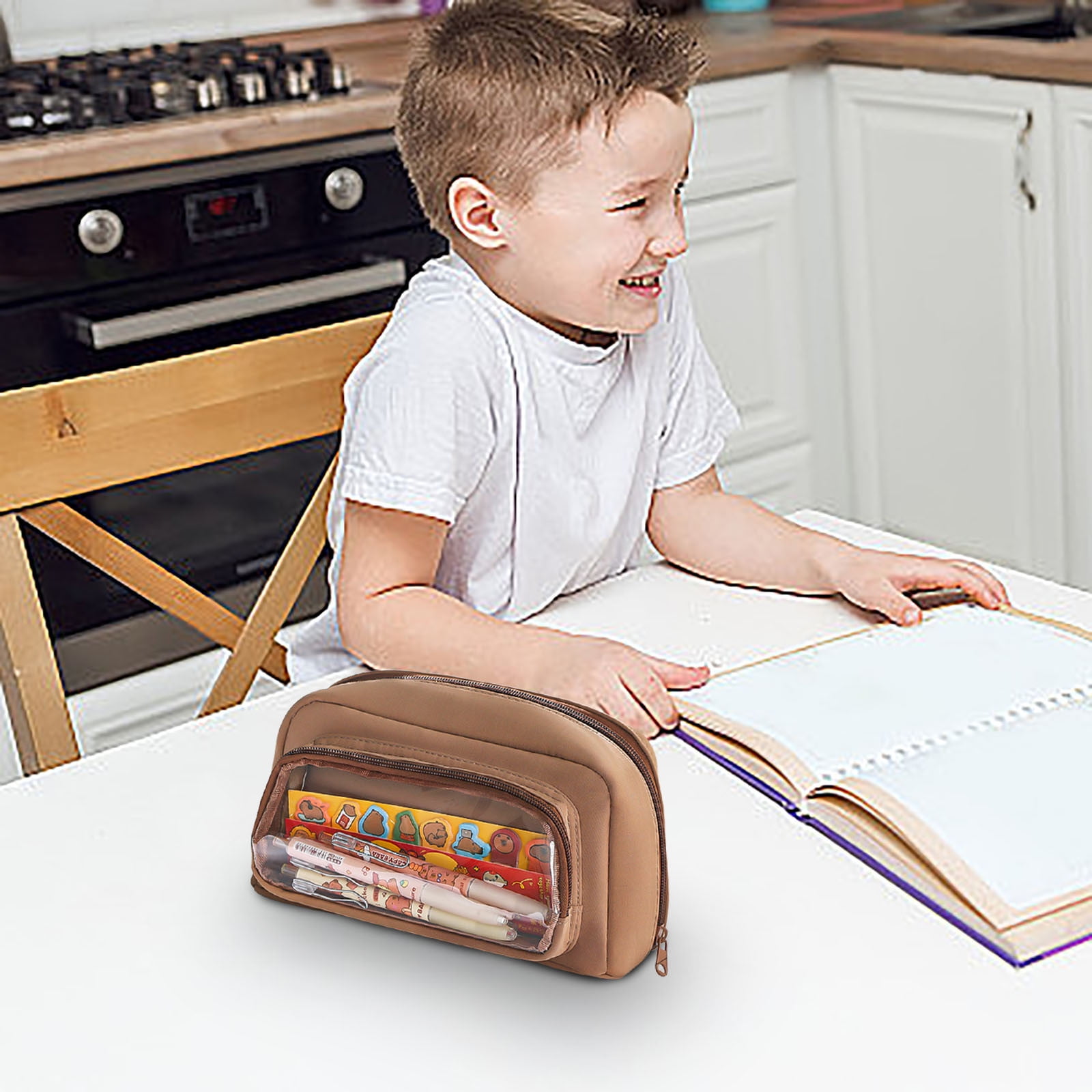 Transparent Large Capacity Visible Pencil Case Stationery Case For