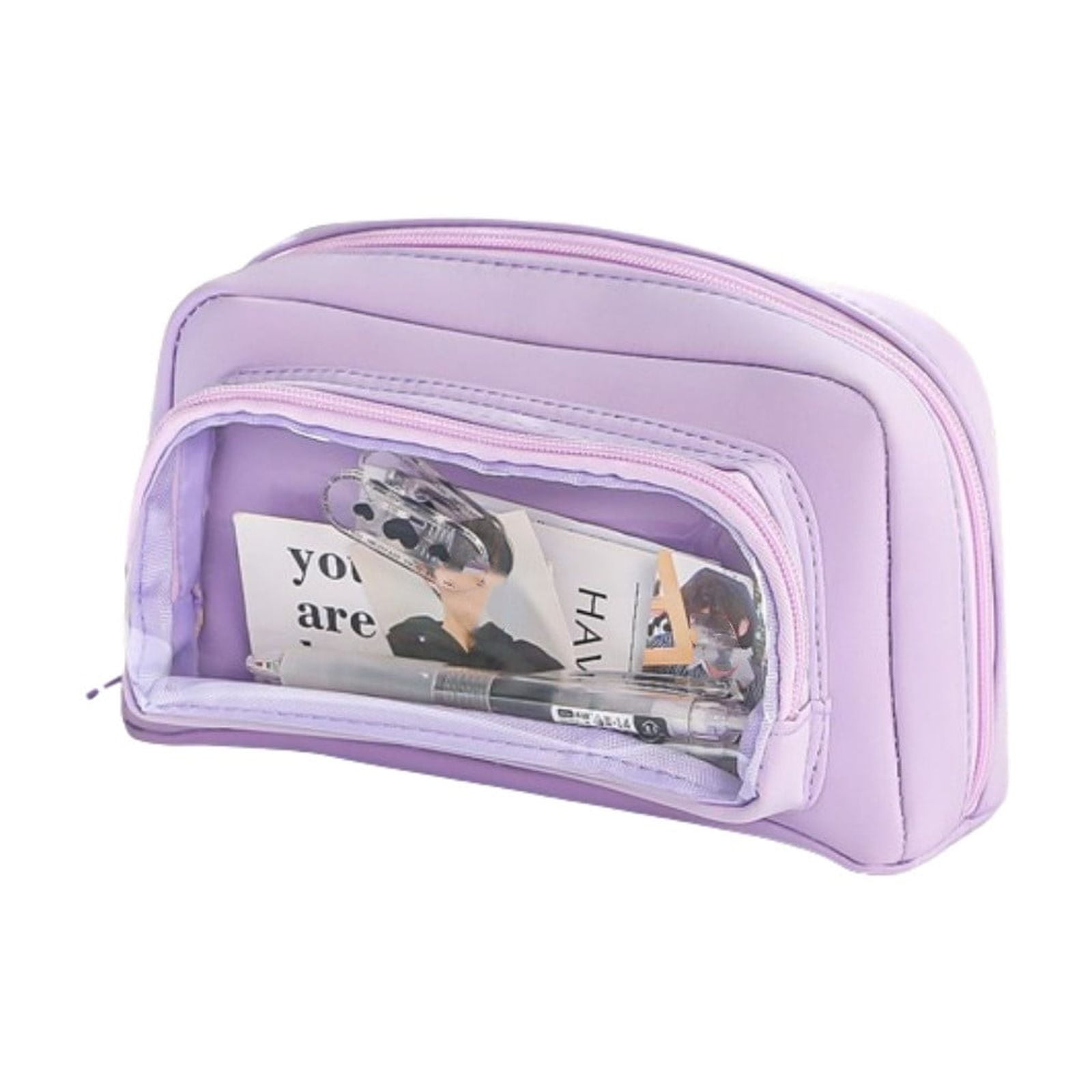 Transparent Large Capacity Visible Pencil Case Stationery Case for