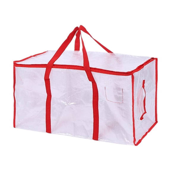 Transparent Large Capacity Woven Moving Bag for Clothes and Bedding Storage, Beautiful and Stylish Portable Tote for Travel and Relocation, Convenient Heavy Duty Organizer for Home and Office Use