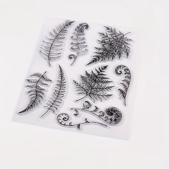 Transparent Leaf Pattern Stamps for Decorative Cards, Scrapbooking, and Crafts