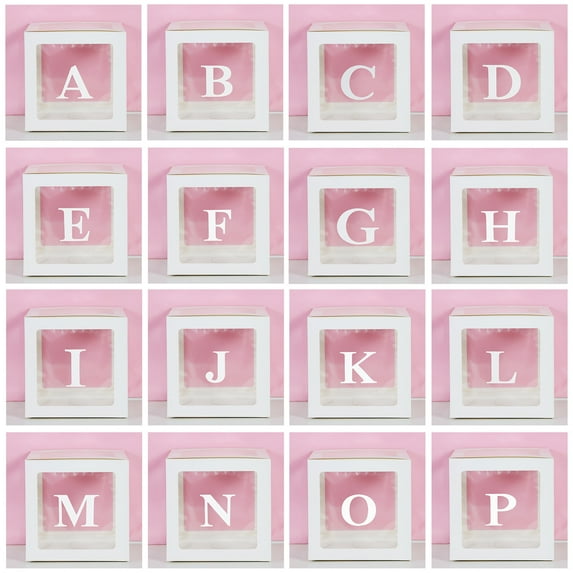 Transparent Letter Balloon Box Baby Shower Decorations Happy Birthday Wedding EID Decor 1st Birthday Party Supplies Balloon Box