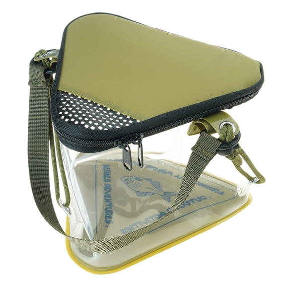 Transparent Live Fish Bucket Triangle Fishing Bucket Live Baits Container Portable Water Pail Minnow Bucket with Net Lid