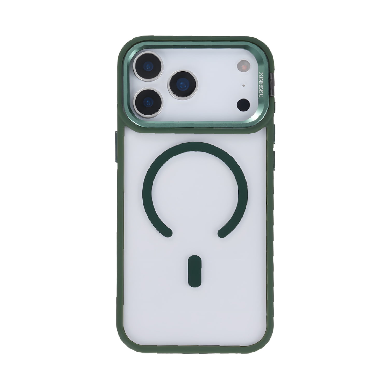 Transparent MagSafe Camera Stand Case for iPhone 17 Pro - Green