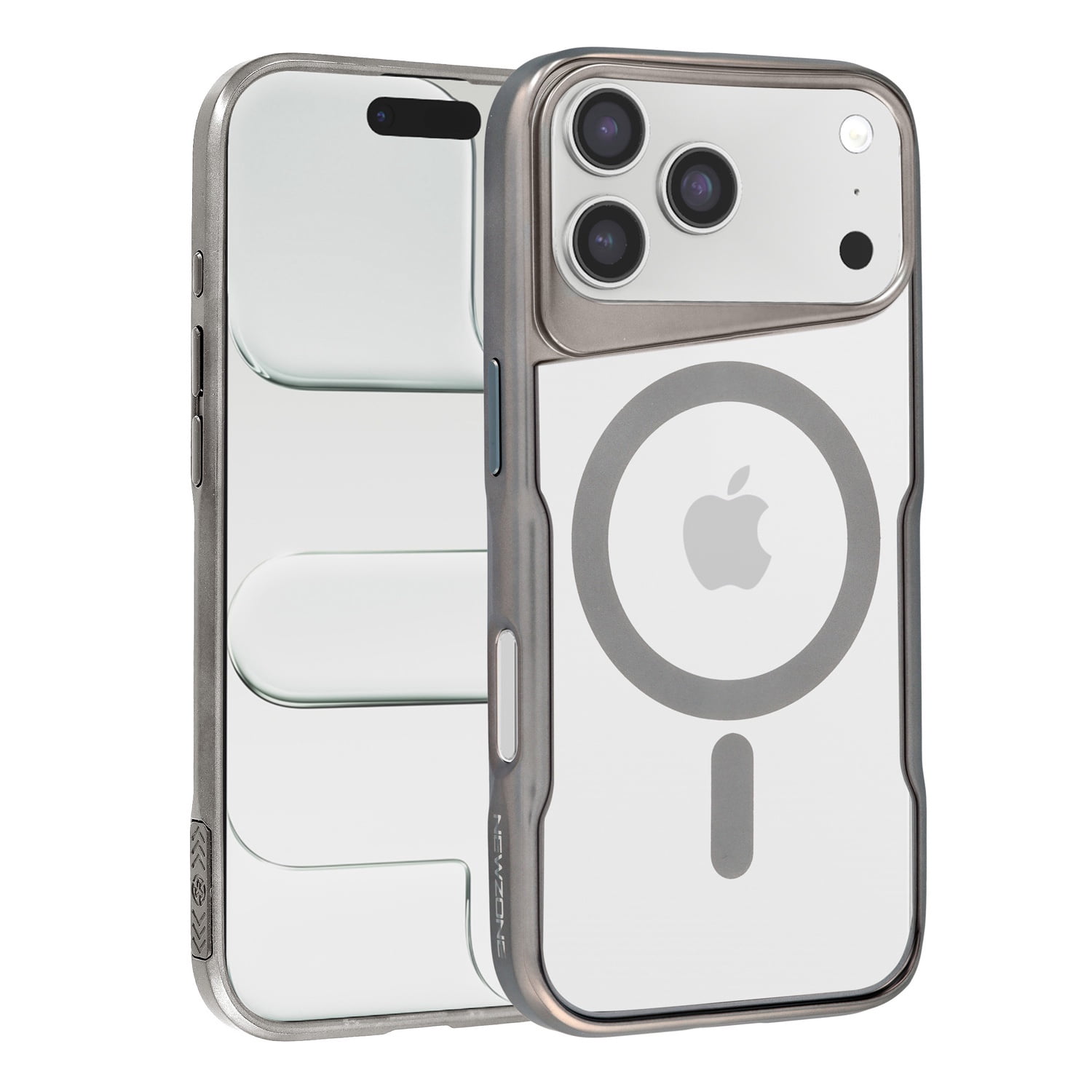 Transparent Magnetic Armor Case for iPhone 17 Pro Max - Titanium