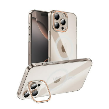Transparent Magnetic Case for Apple iPhone 16 Pro Max, Camera Lens Kickstand Compatible with Magsafe Shockproof Slim Fit Luxury Back Cover Clear Phone Case for iPhone 16 Pro Max, Clear