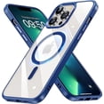 thumbnail image 1 of Entronix Magnetic Clear Case Compatible with iPhone 12 / 12 Pro, Soft Edges Transparent Cover, Navy Blue, 1 of 6