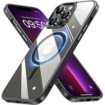 Transparent Magnetic Case Designed for Apple iPhone 12 Clear Magnetic Case for Rugged Shockproof Strong Magnetic Military Grade Drop Protection Phone Case for Apple iPhone 12, Black