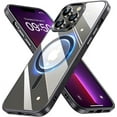 thumbnail image 1 of Transparent Magnetic Case Designed for Apple iPhone 13 Pro Clear Magnetic Case for Rugged Shockproof Strong Magnetic Military Grade Drop Protection Phone Case for Apple iPhone 13 Pro, Black, 1 of 6
