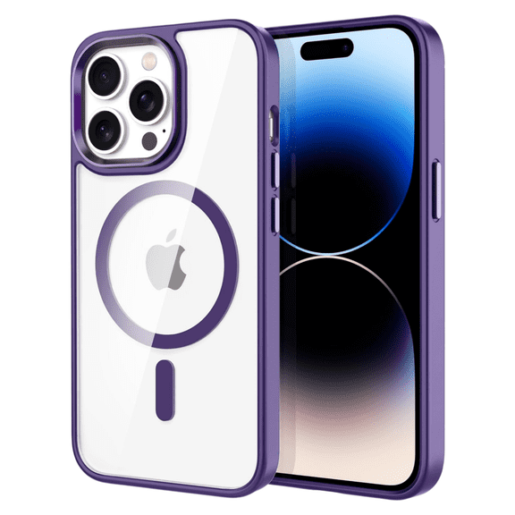 Transparent Magnetic Case Designed for Apple iPhone 13 Pro Max Clear Magnetic Case, Compatible with Magsafe Slim Rugged Shockproof Protective Transparent Cell Phone Cover, Blue