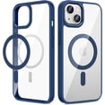 thumbnail image 1 of Entronix Magnetic Clear Case Compatible with iPhone 14, Soft Edges Transparent Cover, Navy Blue, 1 of 7