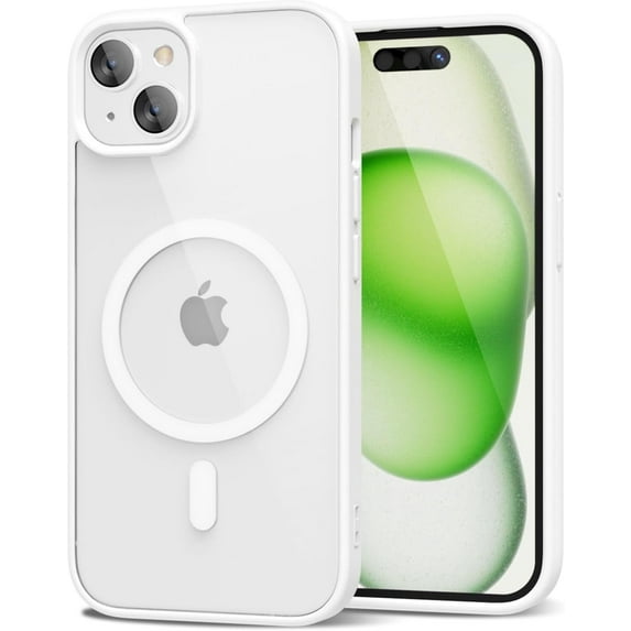 Transparent Magnetic Case Designed for Apple iPhone 14 Clear Magnetic Case for Rugged Shockproof Strong Magnetic Military Grade Drop Protection Phone Case for Apple iPhone 14, White