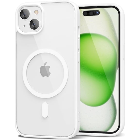 Entronix Magnetic Clear Case Compatible with iPhone 14 Plus, Soft Edges Transparent Cover, White