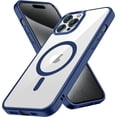 thumbnail image 1 of Entronix Magnetic Clear Case Compatible with iPhone 14 Pro Max, Soft Edges Transparent Cover, Navy Blue, 1 of 7