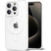 Entronix Magnetic Clear Case Compatible with iPhone 15 Pro Max, Soft Edges Transparent Cover, White