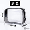 thumbnail image 1 of Transparent Makeup Bag - PVC Clear Cosmetic Case With Zipper, Travel Toiletry Organizer For Men & Women, Portable Wash Bag,black-3PCS, 1 of 5