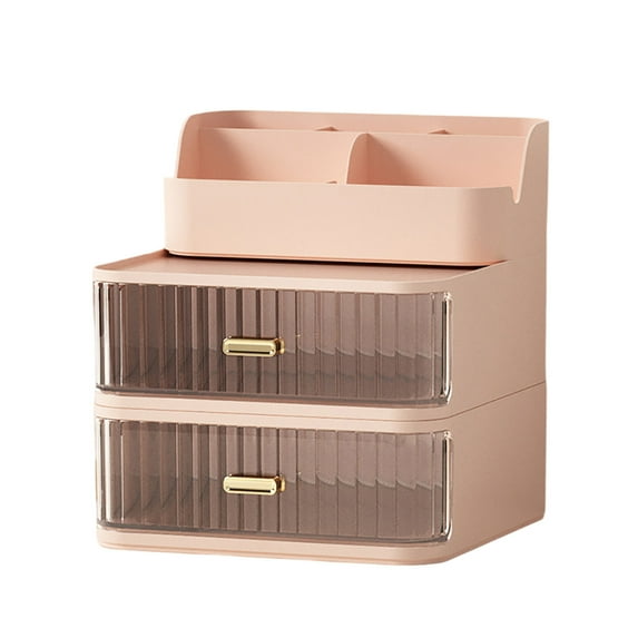 Transparent Makeup Organizer Rectangular Vanity Tray with Compartments for Brushes Eyeshadow Beauty Supplies Bathroom Storage Solution Home Textile