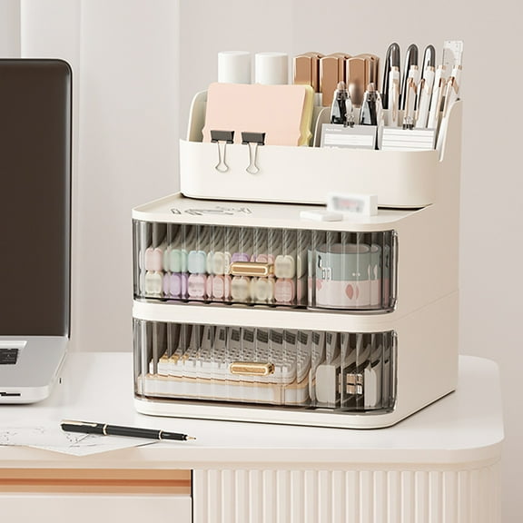 Transparent Makeup Organizer with Rectangular Compartments for Brushes Eyeshadow Beauty Supplies Bathroom Vanity Storage Home Textile