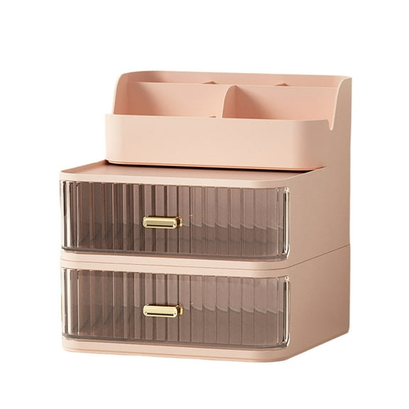 Transparent Makeup Vanity Organizer with Rectangular Compartments for Brushes Eyeshadow Beauty Supplies Bathroom Storage Tray Home Textile