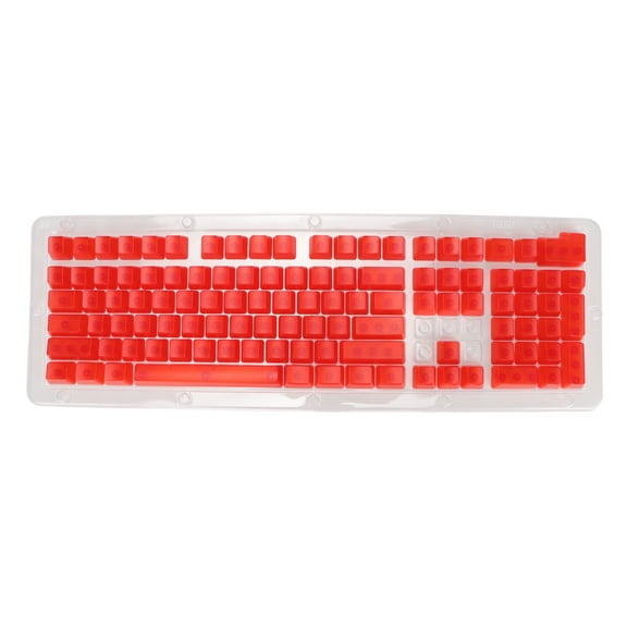 Transparent Matte OEM Height Keycaps for 61/87/104 Keyboards - DIY Mechanical Set, Red, 108 Keys
