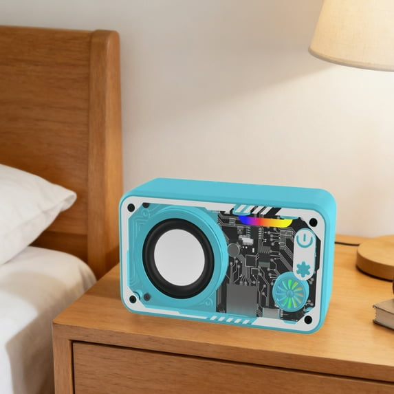 Transparent Mechanical Bluetooth Speaker, Colorful Wireless Mini Speaker for Outdoor and Desktop Use, Portable Compact Design with High-Quality Sound and Long Battery Life