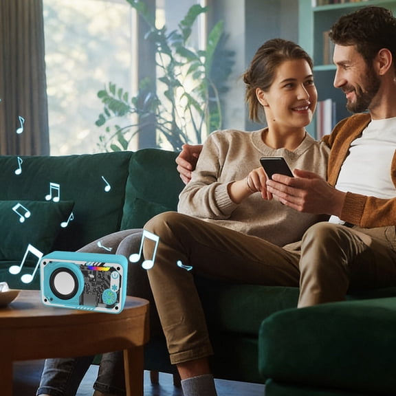 Transparent Mechanical Bluetooth Speaker Colorful Wireless Outdoor Desktop Series Mini Speaker, New, Style-hd-242, Blue