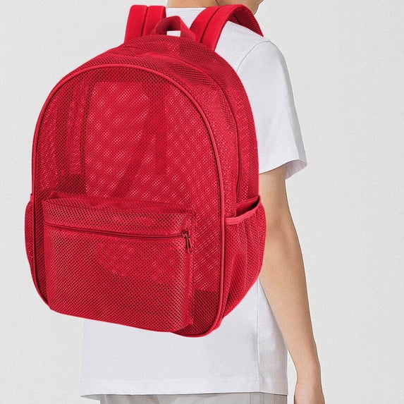 Transparent Mesh Backpack, Extra Large Beach Backpack, Lightweight Nylon See Through Backpack for Pool, Picnic, Camping, Shopping, and Grocery