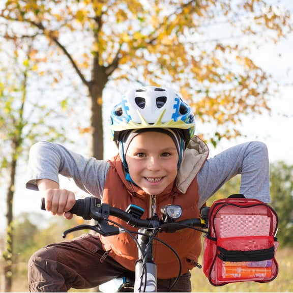 Transparent Mesh Backpacks,Heavy Duty Mesh Backpacks,Colorful Transparent Mesh Backpacks with Padded Straps,Lightweight and Breathable,Ideal for Beach,Swimming and Travel(Red)